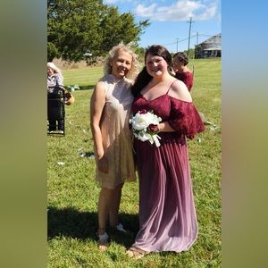 Burgundy ombré bridesmaid dress